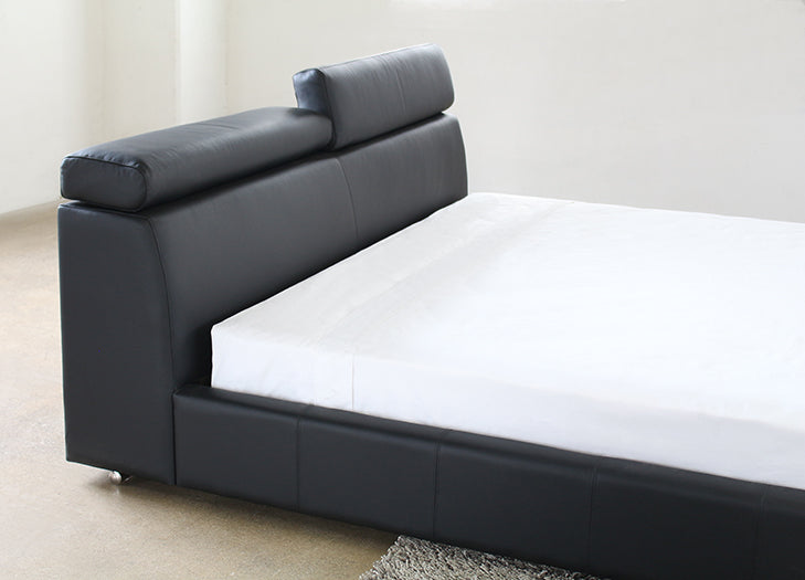 Vertu Black Leather King Bed
