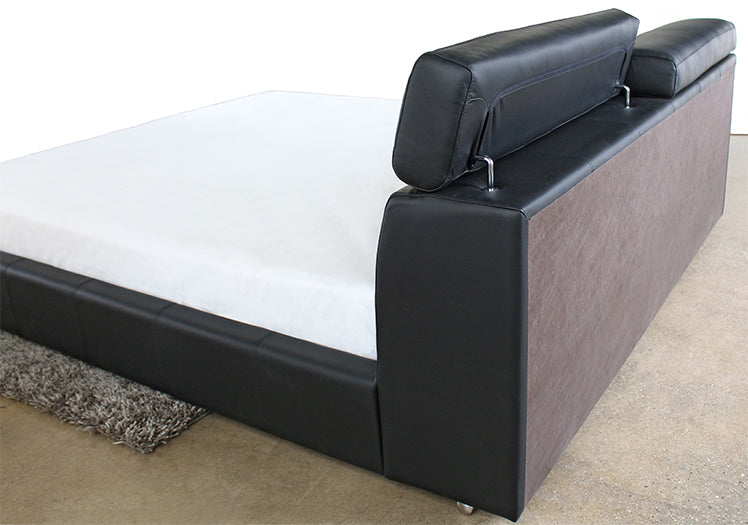 Vertu Black Leather King Bed