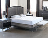 BED71 Black Maple King Bed with Metal Inlay