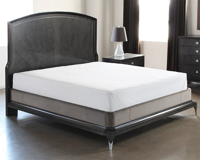 BED71 Black Maple King Bed with Metal Inlay