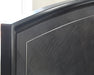 BED71 Black Maple King Bed with Metal Inlay
