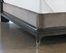 BED71 Black Maple King Bed with Metal Inlay