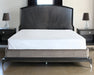 BED71 Black Maple King Bed with Metal Inlay