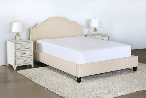 BED72 Upholstered Queen Bed in Linato Cream