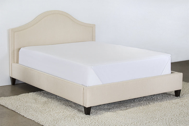 BED73 Flared Queen Bed in Linato Cream