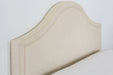 BED73 Flared Queen Bed in Linato Cream