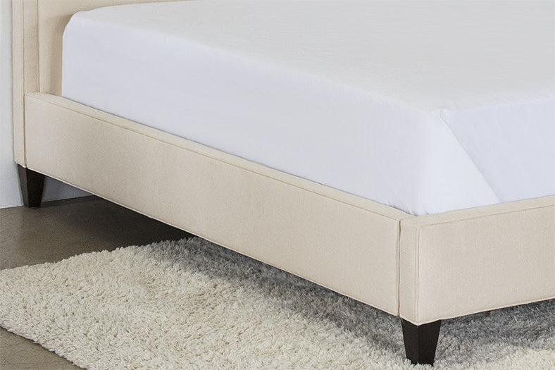 Flared Queen Bed in Linato Cream
