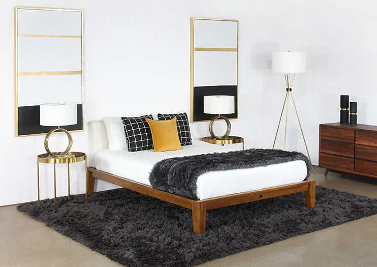 BED79 - Repurposed Walnut Queen Platform Bed