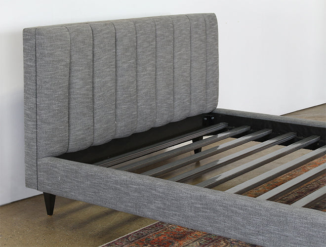 Channeled Graphite Queen Platform Bed