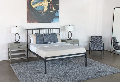 BED83 - Black Steel Shaker Style Queen Bed