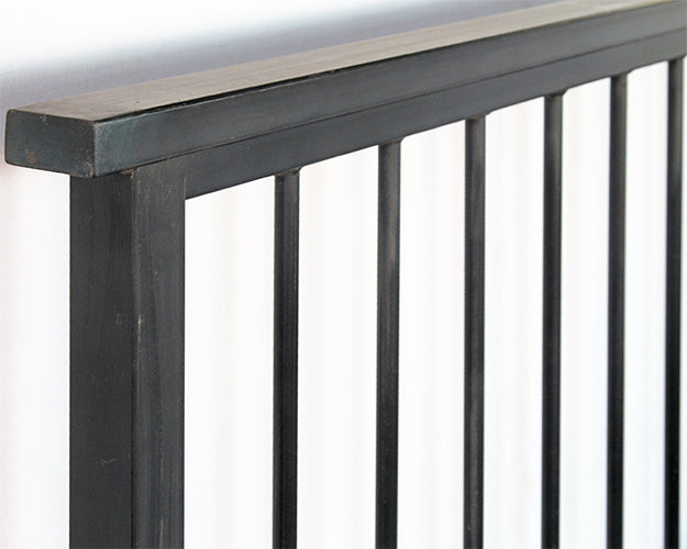 BED83 - Black Steel Shaker Style Queen Bed