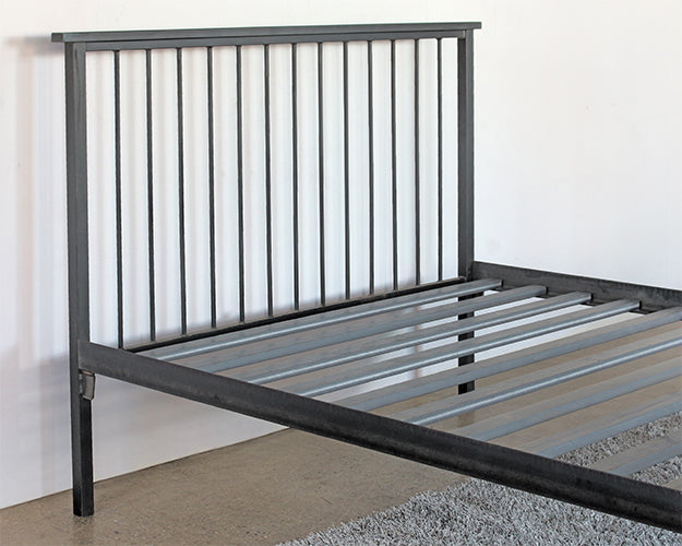 BED83 - Black Steel Shaker Style Queen Bed