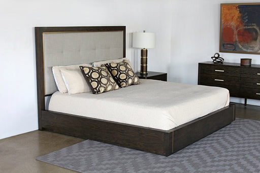 BED85 - Sable Brown King Bed With Panel Headboard 