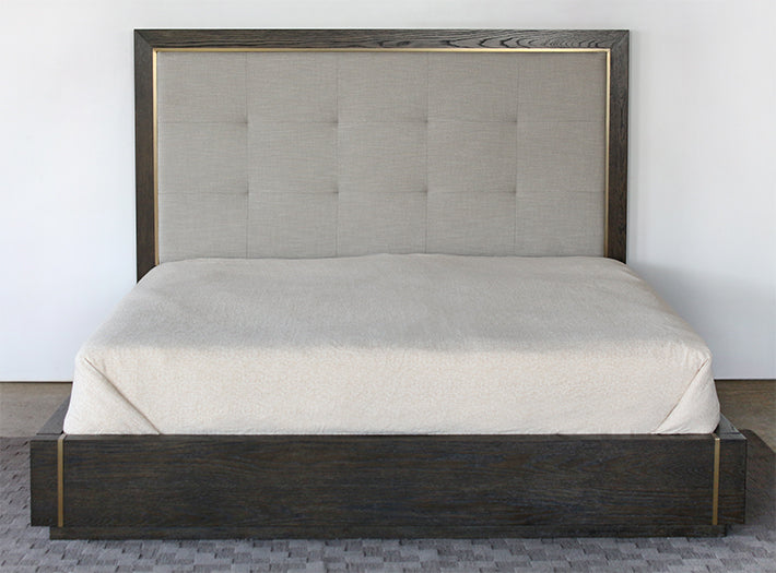 BED85 - Sable Brown King Bed With Panel Headboard 