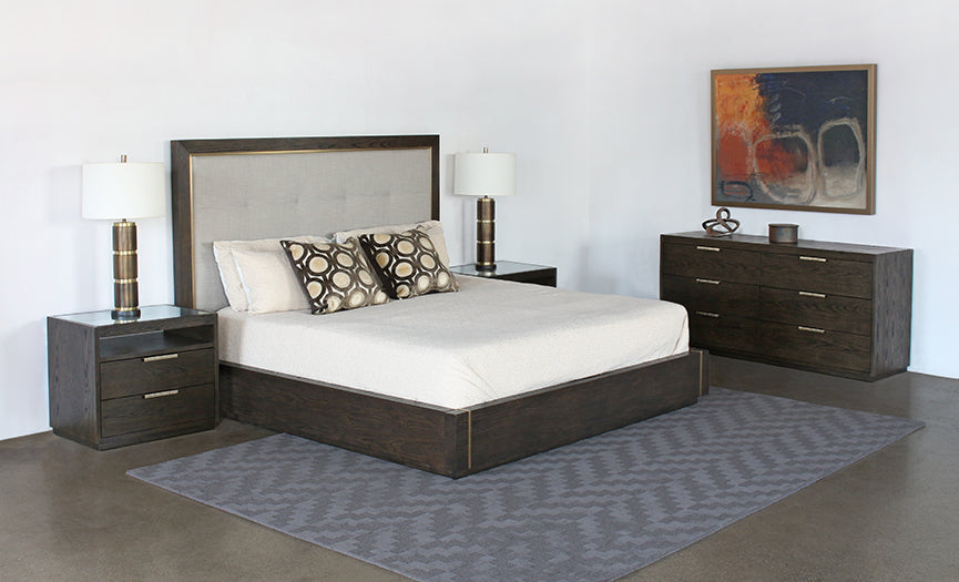 BED85 - Sable Brown King Bed With Panel Headboard 