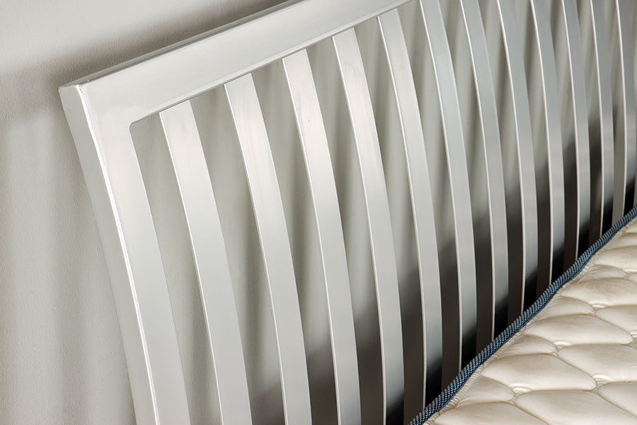 Metal Slat Back King Size Platform Bed