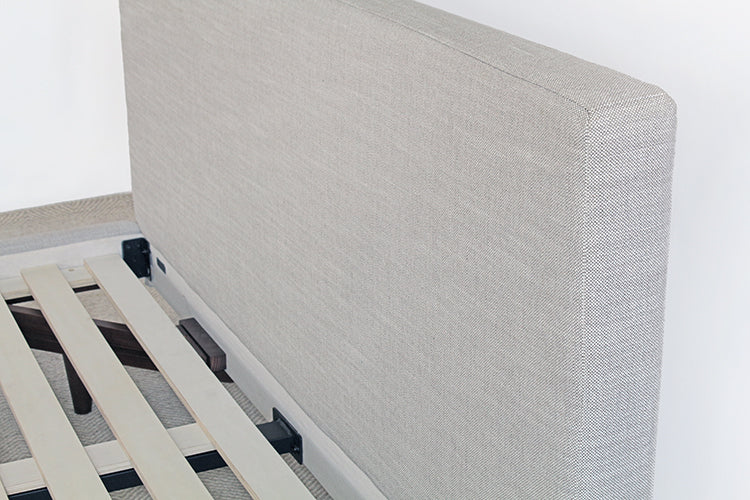 BED87 - Clay Taupe Linen Queen Bed