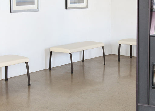 BH103 - 46" Cream Bench With Bronze Finish