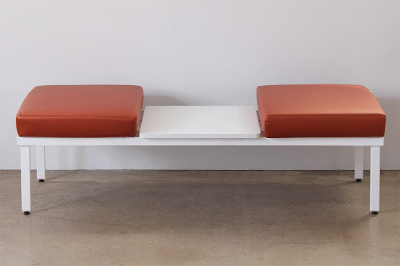 Orange Double Seat Waiting Room Bench W/ Table