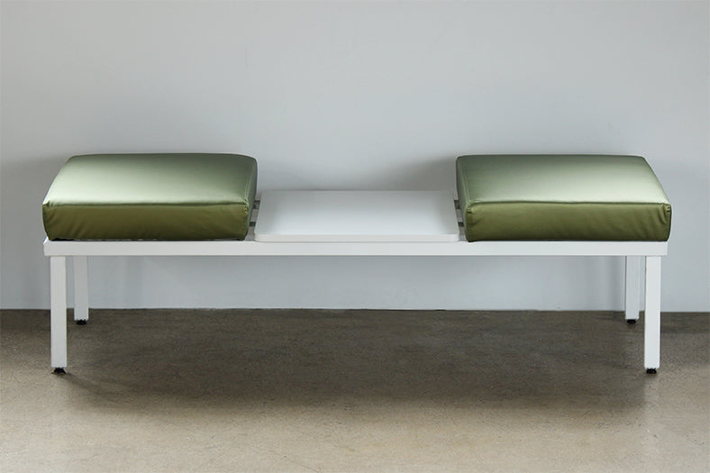 Green Double Seat Waiting Room Bench W/ Table