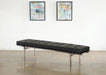 BH81 - 3 Seater Black Leather Bench