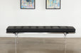 BH81 - 3 Seater Black Leather Bench