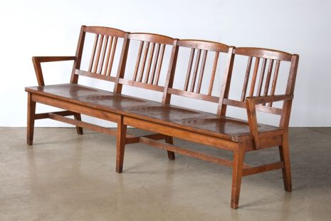 Oak Precinct Bench — Bridge Furniture & Props NY