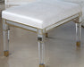 BH99 Acrylic and Nickel Vanity Bench With Cream Upholstery