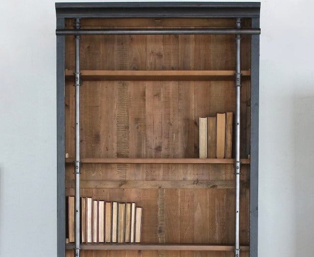BK49 Reclaimed Pine Library Bookcase 