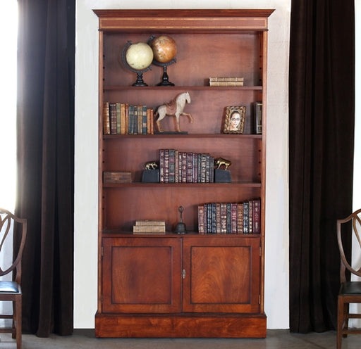 BK52 Mahogany Bookcase with Cabinet Bottom 