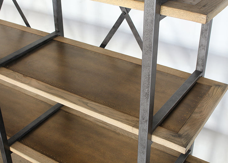 BK55 Modern Industrial Double Bookcase