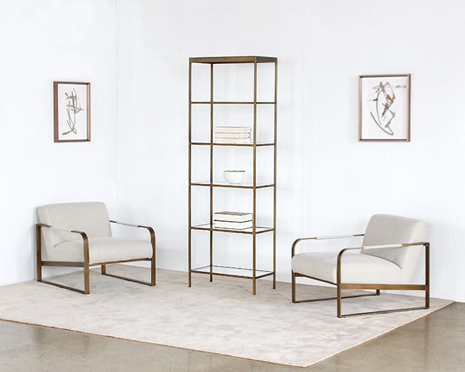 BK58 Mitchell Gold Vienna Bookcase in Antique Brass