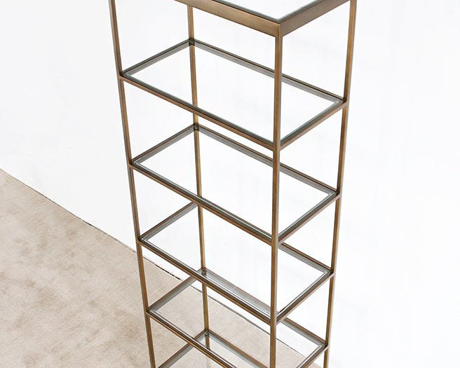 BK58 Mitchell Gold Vienna Bookcase in Antique Brass