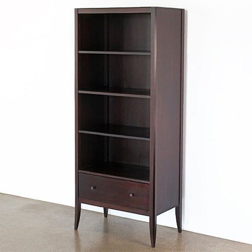 BK67 - Brown 4-Shelf Bookcase with Drawer  