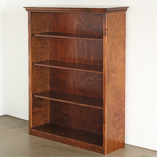 Dark Maple Bookcase With Four Shelves