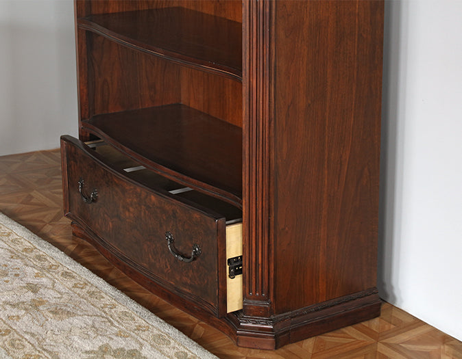 Burled Walnut Executive Bookcase