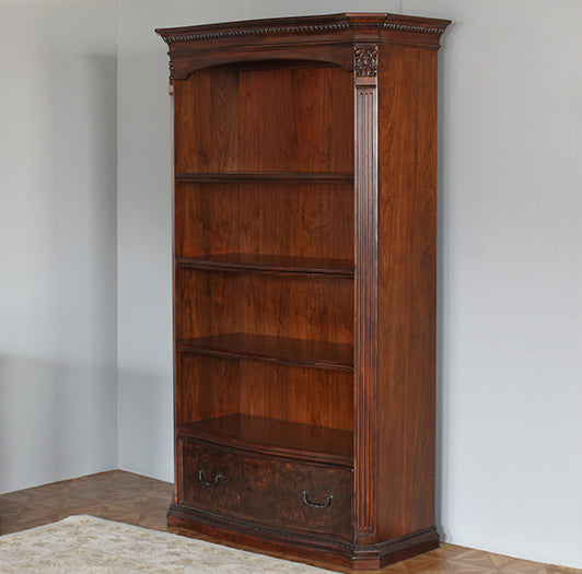 Burled Walnut Executive Bookcase