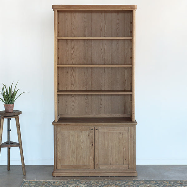 European Style Antique Oak Farmhouse Bookcase