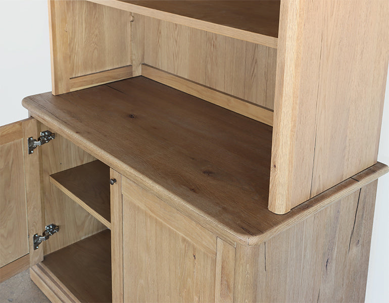 European Style Antique Oak Farmhouse Bookcase