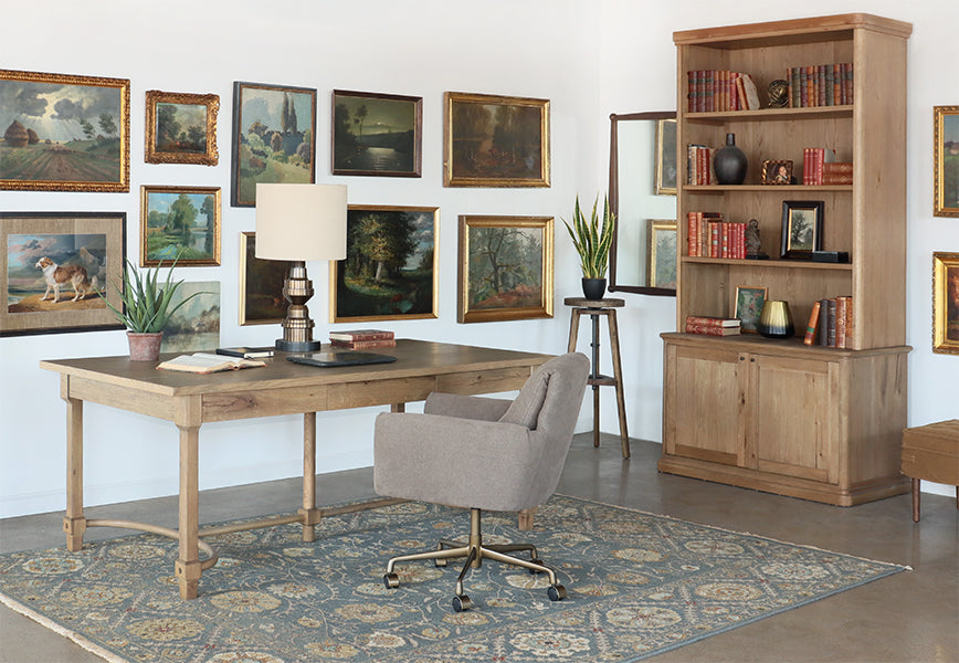 European Style Antique Oak Farmhouse Bookcase