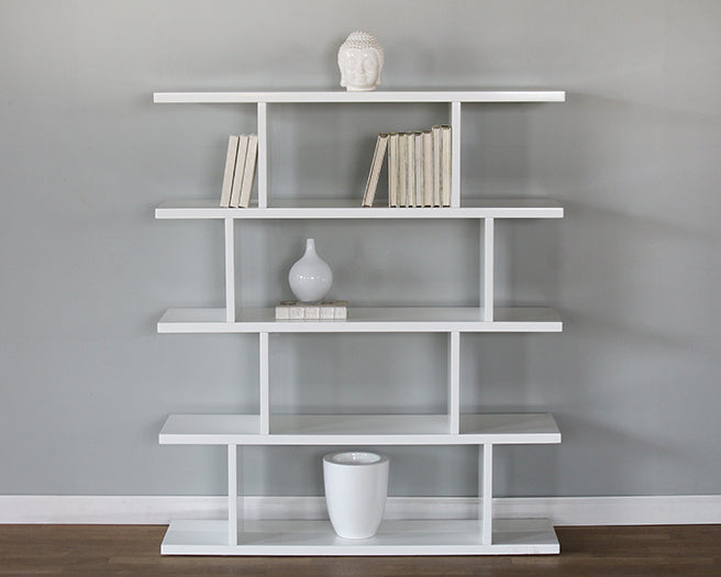 White Modern Low-Rise Bookcase