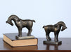 BOOK17 Pair of Brass Tang Horse Bookends 