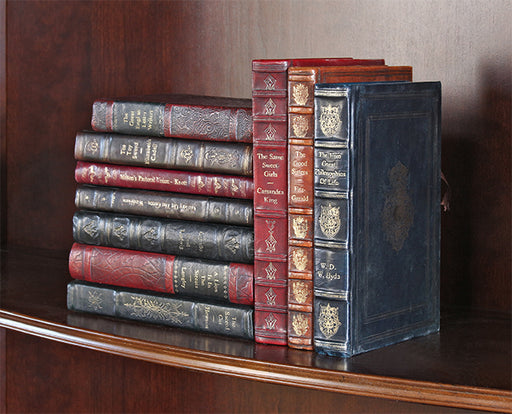 BOOK22 Set of 10 Rebound Leather Books