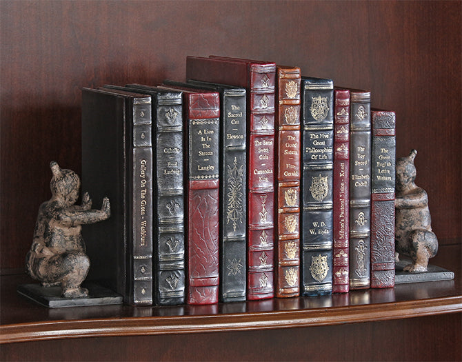 BOOK22 Set of 10 Rebound Leather Books