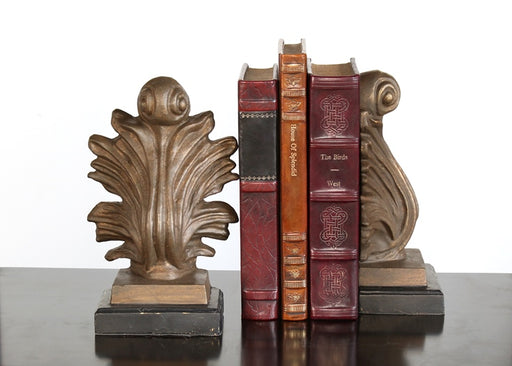 BOOK26 Pair of Bronze Acanthus Bookends 