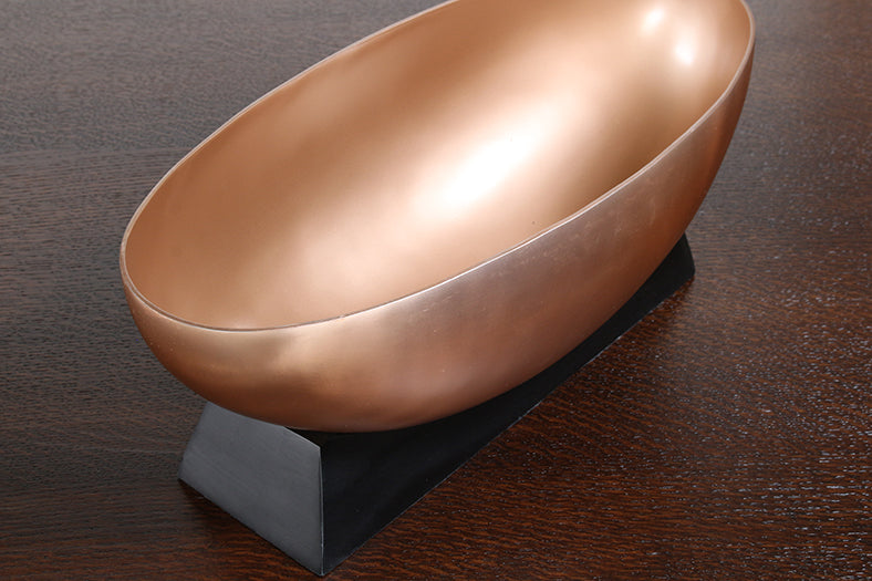 BOWL47 - Large Sunkissed Iron Bowl On Stand