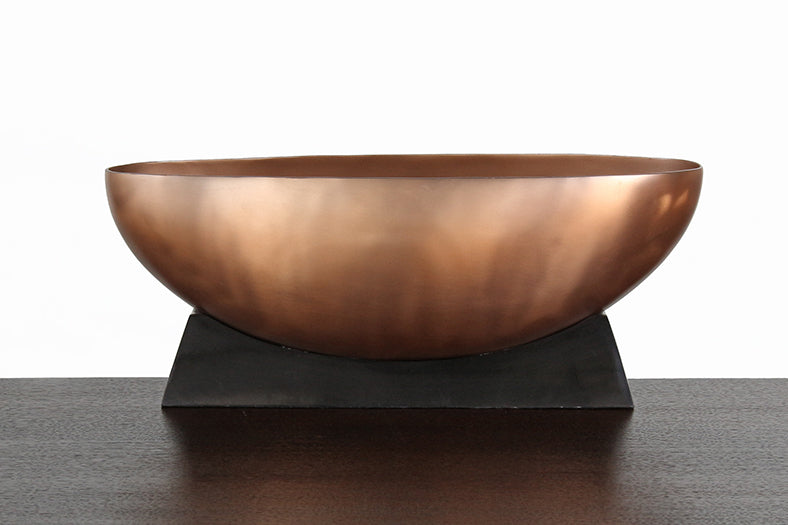 BOWL47 - Large Sunkissed Iron Bowl On Stand