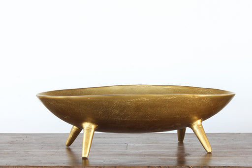 BOWL50 - Extra Large Antique Brass Aluminum Oval Bowl