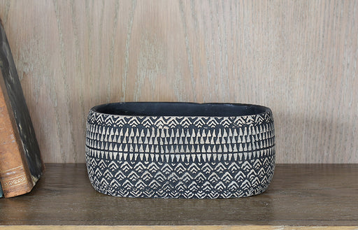 BOWL55 - Small Kjeld Black Oval Pot