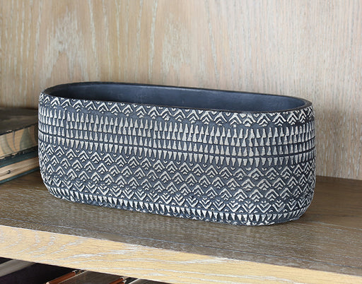 BOWL56 - Medium Kjeld Black Oval Pot